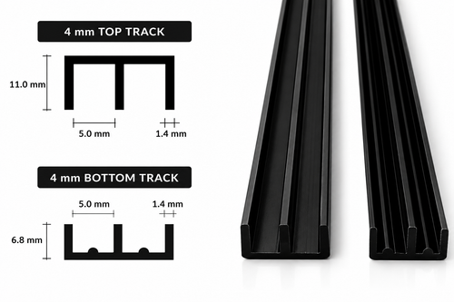 ( DONE) Vivarium Glass Runners Double Track Top & Bottom Channel 4mm & 6mm Glass 610mm, 910mm & 2440mm Lengths