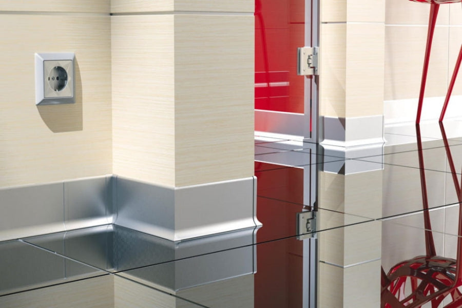 Aluminium Skirting Board 80 MM x 2500 MM Length Anodised Silver Trim Profile LP80