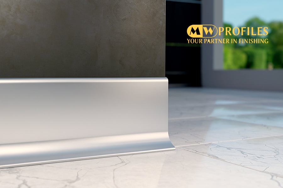 Aluminium Skirting Board 59 MM x 2500 MM Length Anodised Silver Trim Profile LP59