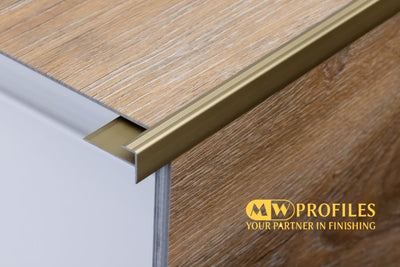 Aluminium Stair Nosing Outer Corner 5 MM x 900 MM Length Silver, Gold, Champagne-  LVT F5