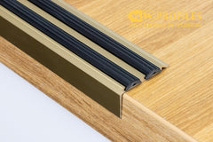 Aluminium Stair Nosing with Rubber Insert 35 MM x 19 MM x 1 M 2 M & 2.5 M Length Anodised Silver Gold Champagne - LSSZG