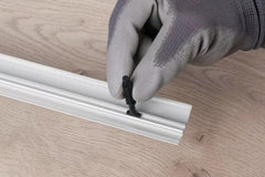 Aluminium Wood Effect Door Threshold Strip 47 MM x 930 MM Length Self-Adhesive Trim for Laminate Floors LW47