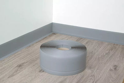 Flexible PVC Skirting Board 100x25 MM x 10 M Length Soft Trim Strip for Floor & Wall Edge Finishing
