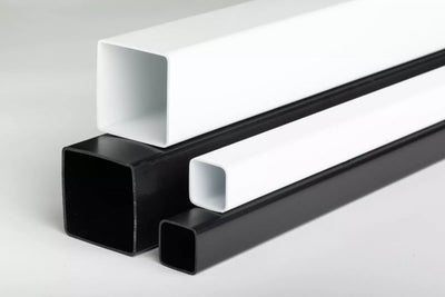 Plastic Box Section Square Tube - 1m & 2.5m Length – Black & White Durable PVC