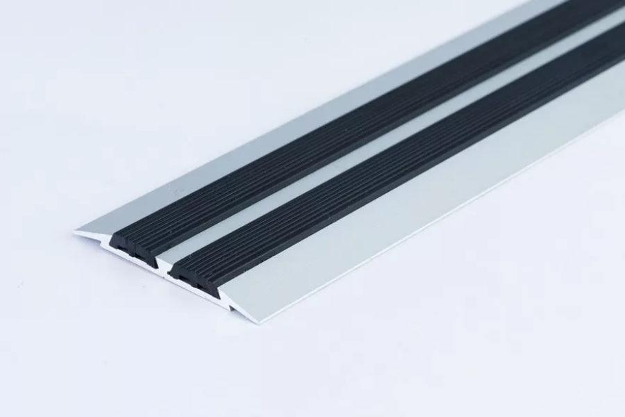 Aluminium Transition Strip with Rubber 45 MM x 1 M & 2 M Length Flat Profile-LPPSGCZ
