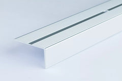 Aluminium Stair Nosing 40 MM x 20 MM x 1 M & 2 M Length Anodised Grooved Anti-Slip - LSSR