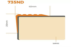 Self adhesive non slip PVC stair nosing40 MM x 25 MM x 1.18 M Length ND