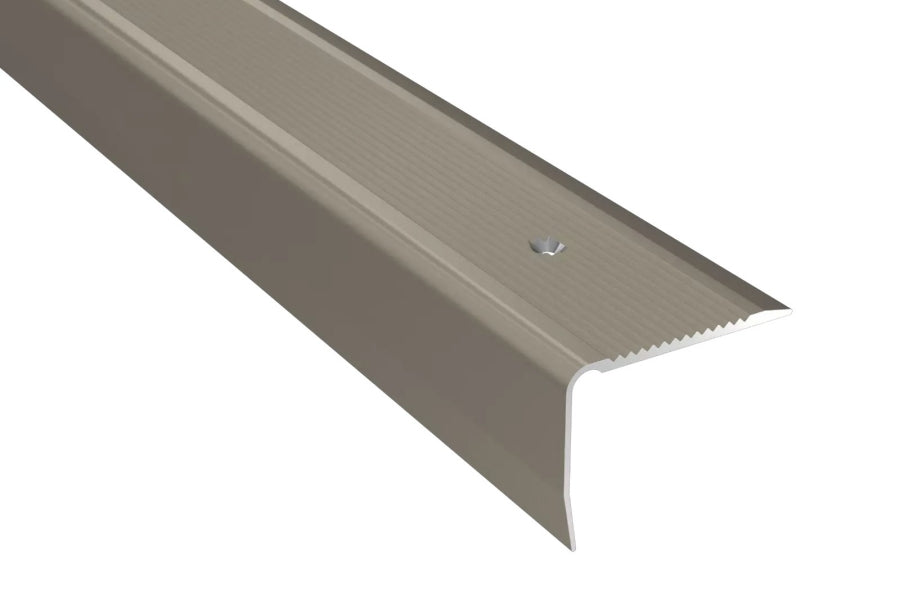 Anodised aluminium stair nosing 40 MM×30 MM x 1.2 M & 2.4 M Length with anti-slip grooved surface - PS8