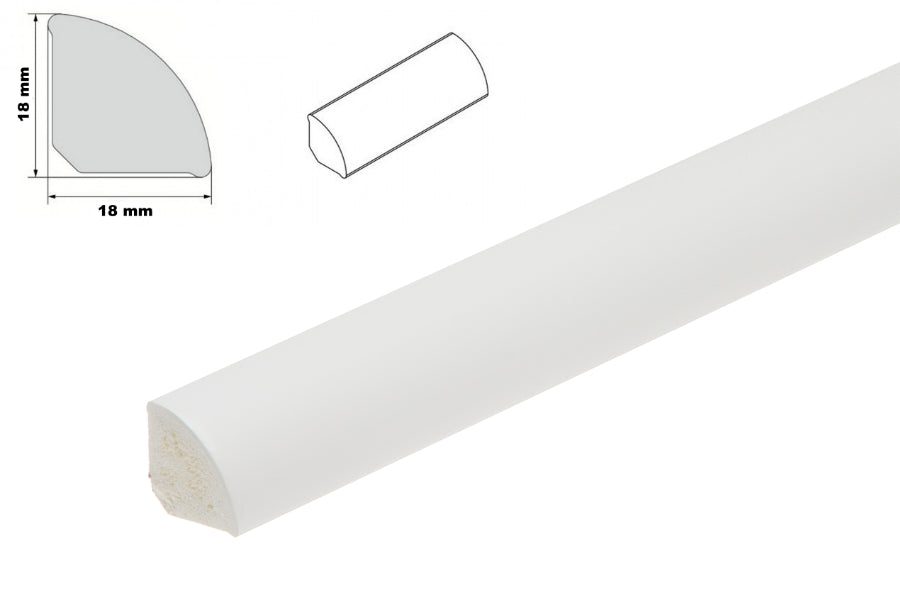 uPVC 18 MM Scotia Skirting Board 1 M & 2.5 M Length Quadrant Trim Moulding Decorative Flooring Edge Beading Strip
